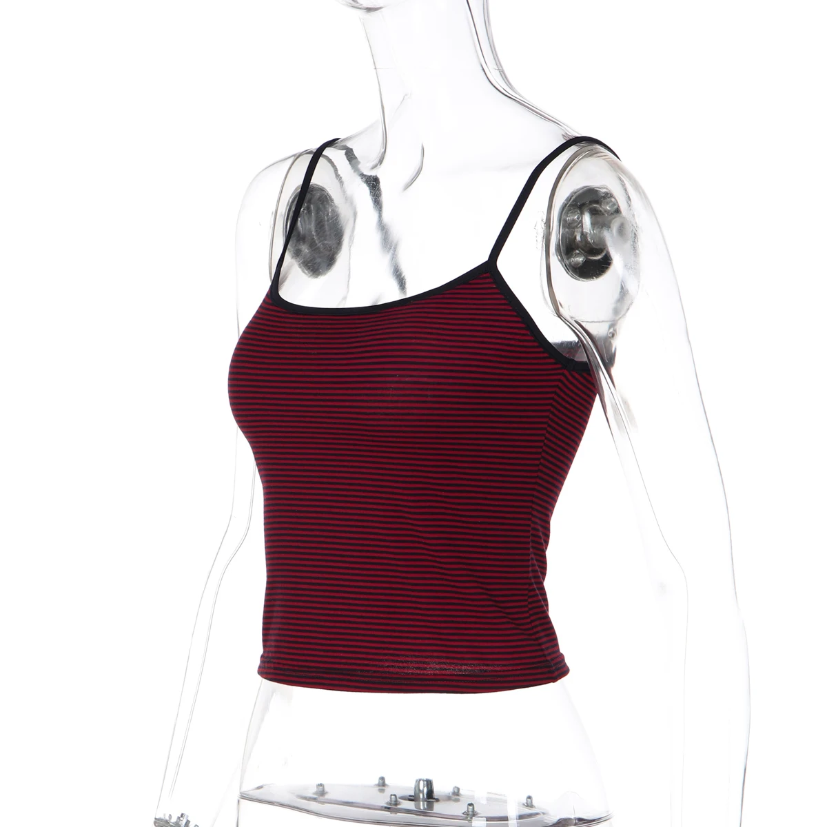 Hugcitar Gestreiftes Farbblock-Top Rückenfreies Sexy Crop-Camisole-Oberteil Sommer Damenmode Outfit Streetwear Party Großhandel – Detail 3