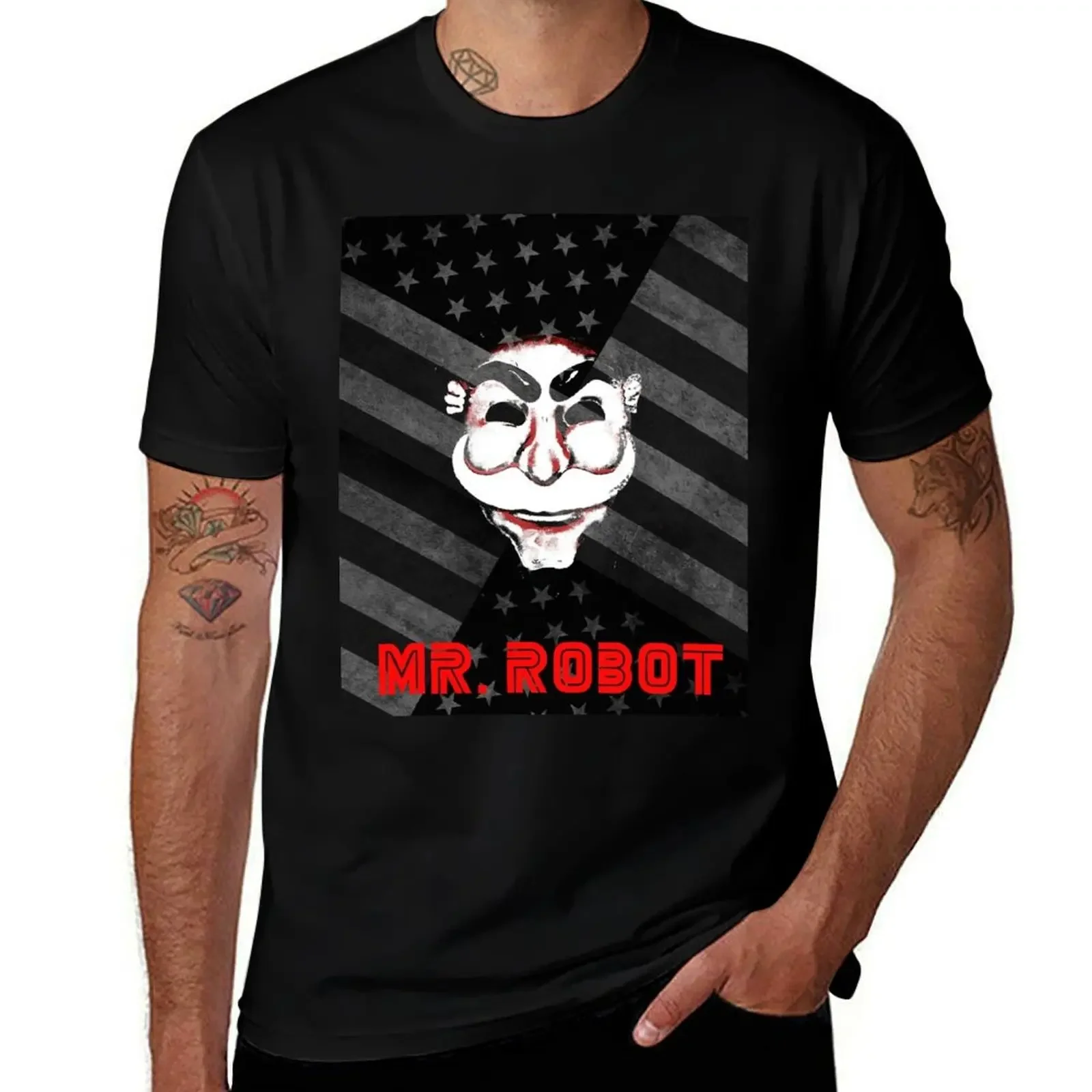 Mr. Robot T-Shirt vintage graphic tee T-shirts man heavyweight t shirts for men