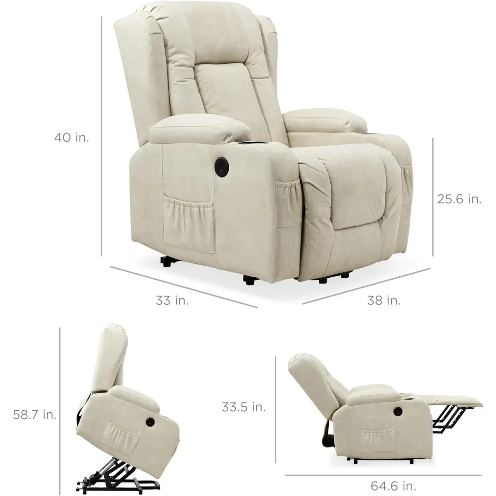 Best Choice Products PU Leather Electric Power Lift Chair, Recliner Massage Chair, Adjustable Furniture for Back