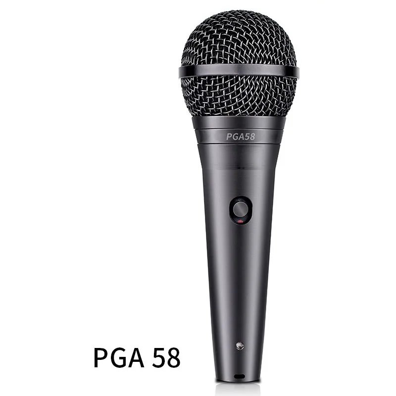 PGA58 Wired Metal Microphone Stage KTV Microphone High Quality Sound Professional U-Shaped Dynamic Microphone for Live Performan