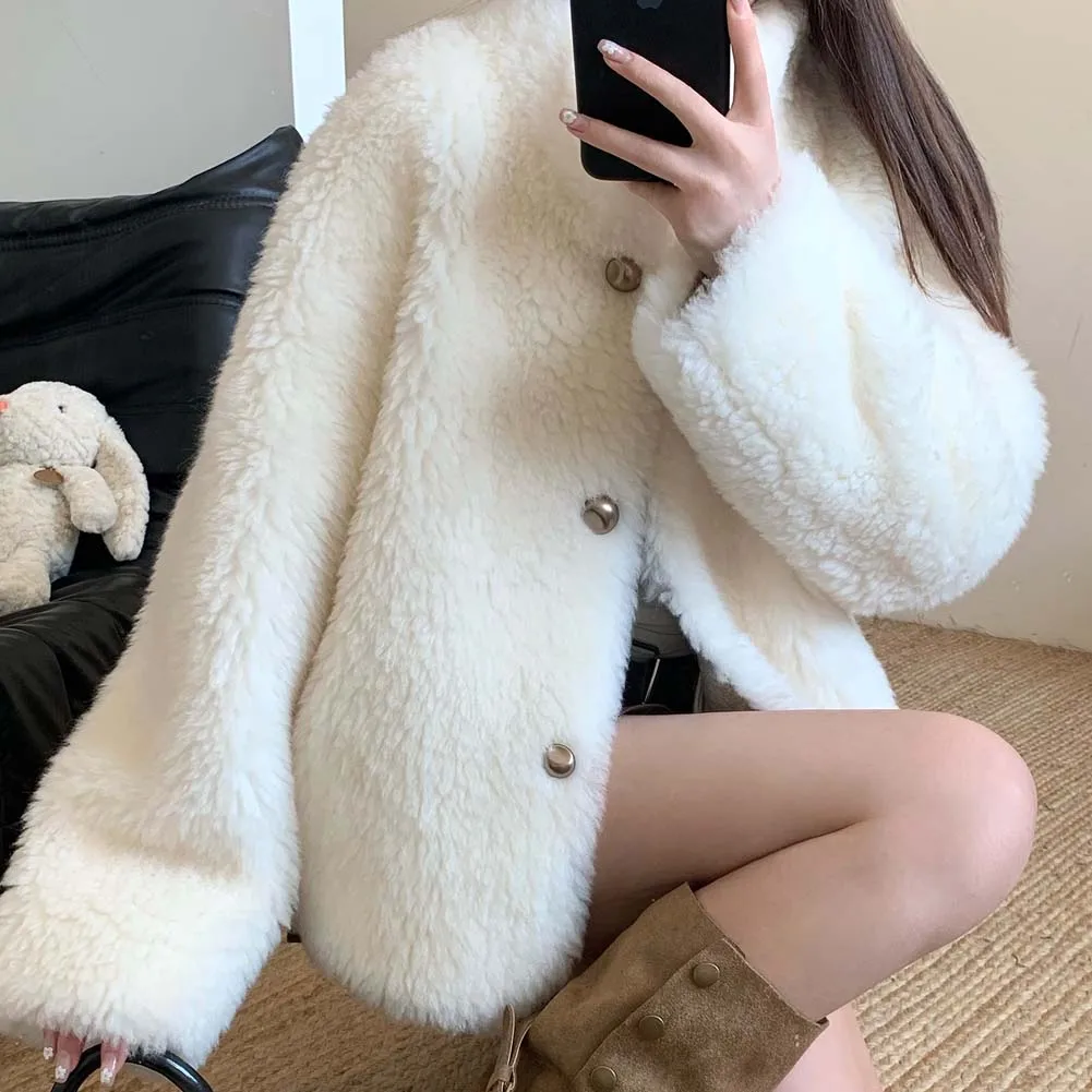 

Lamb Fur Jacket for Women Pure Wool Fur Coats Sheep Fur Women's Winter Coat