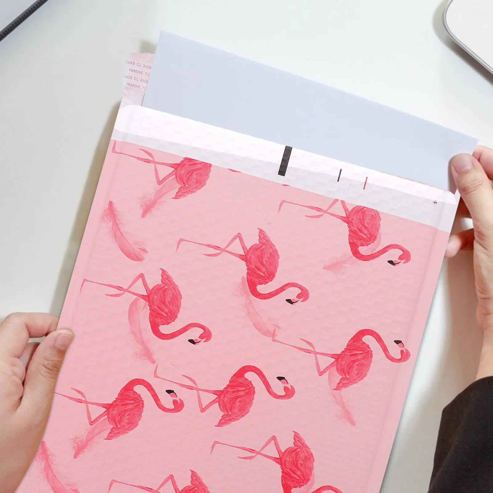 

10 Pcs Creative Bags Logistics Packing Delivery Shipping Flamingo Pattern Mailers Envelopes Package