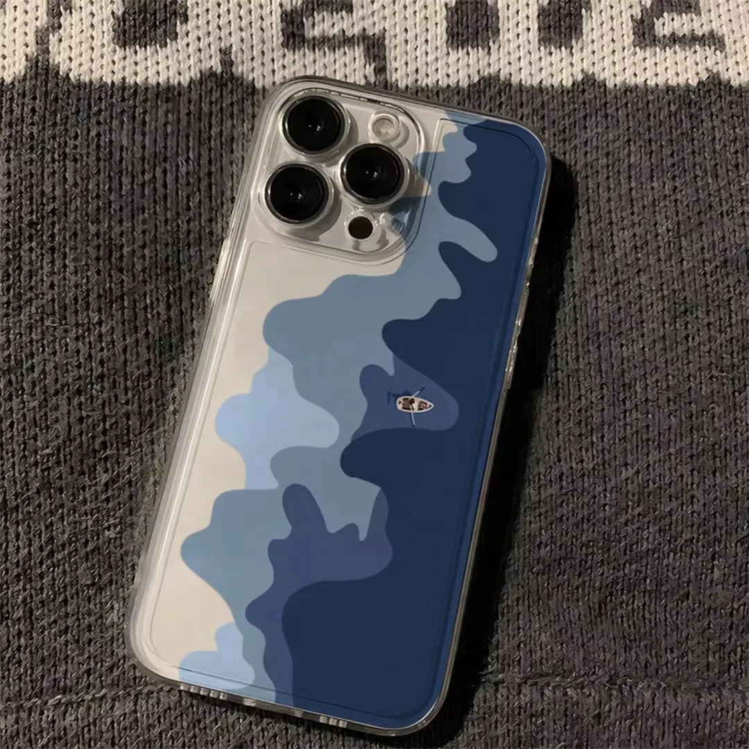 Etui na telefon Lonely Sea Boat do iPhone'a 16 15 14 13 12 11 Pro XS MAX 7 XR 8 7 Plus Clear Cover Fundas