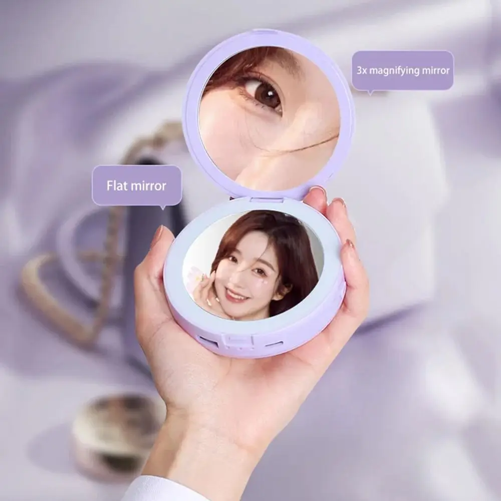 Mobile Energy 4-in-1-LED-Schminkspiegel, 2-Farben-Licht, 3 Modi, Heizung, beleuchteter Kosmetikspiegel, Batterie mit großer Kapazität, multifunktional