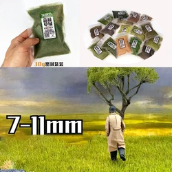 7-11mm Miniature Static Grass Model Tuft Grass Powder Military Scene Railway Train Layout Diy Model Making for Diorama 30G/bag