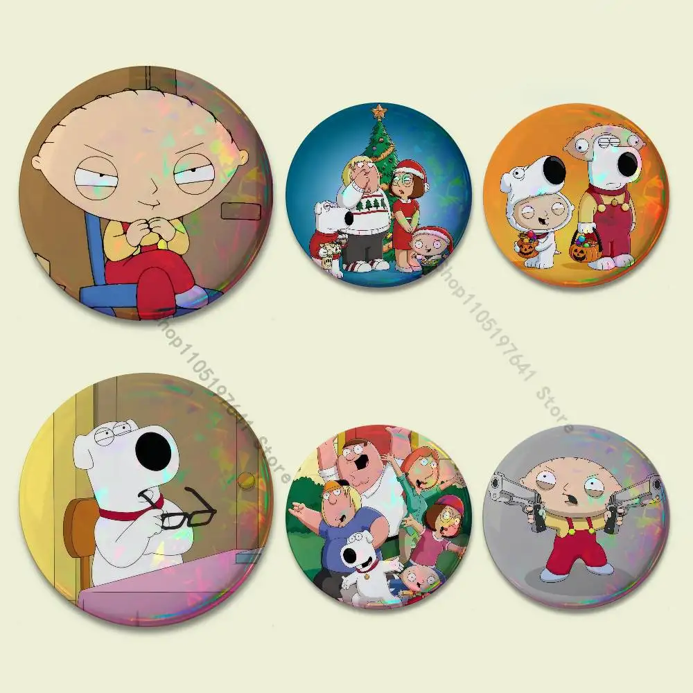 

F-Family Funny Guy Badges Button Round Creative Pin Brooch Badge Bag Decor Fans Collect Friends Gifts