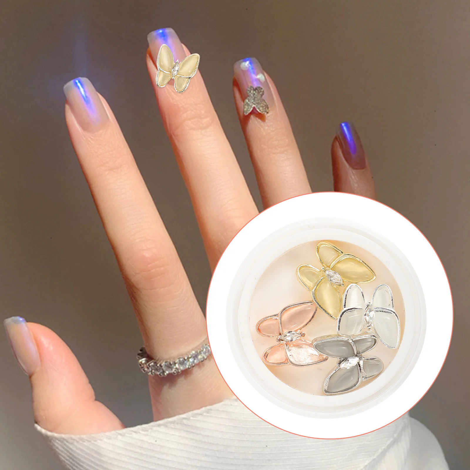 

Butterfly Zircon Nail Ornament Charm for Nails Accessories Charms Bling Applique