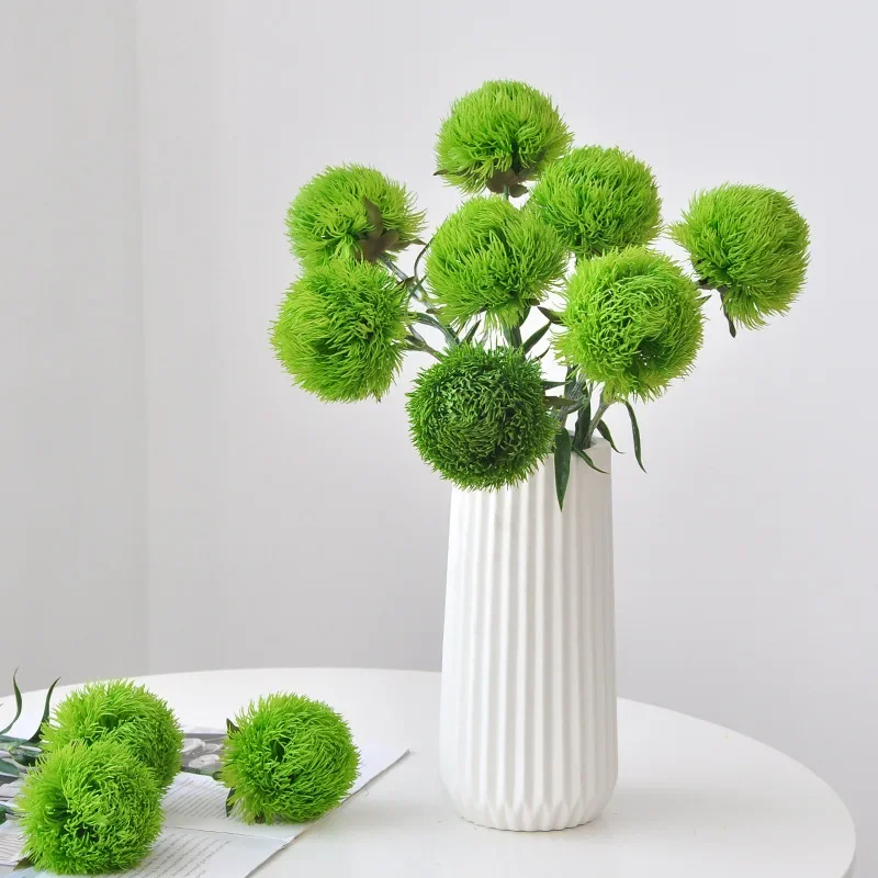 

5 PCS Green Dianthus Latex Onion Balls Fake Plants Diy Bouquet Wedding Home Decor Party Room Decor Artificial Flowers