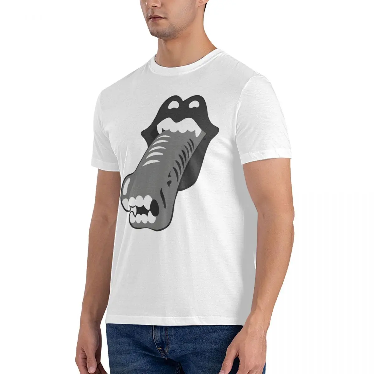 Amazing Asplenia Studios Lips T-Shirts for Men O Neck 100% Cotton T Shirt Alien Xenomorph Short Sleeve Tees Summer Clothing