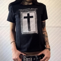 Y2K Fashion Emo Girl Streetwear Harajuku Goth Short Sleeve T-shirts Black Crop Tops Slim 2000s Punk Print Cute Graphic Baby Tees