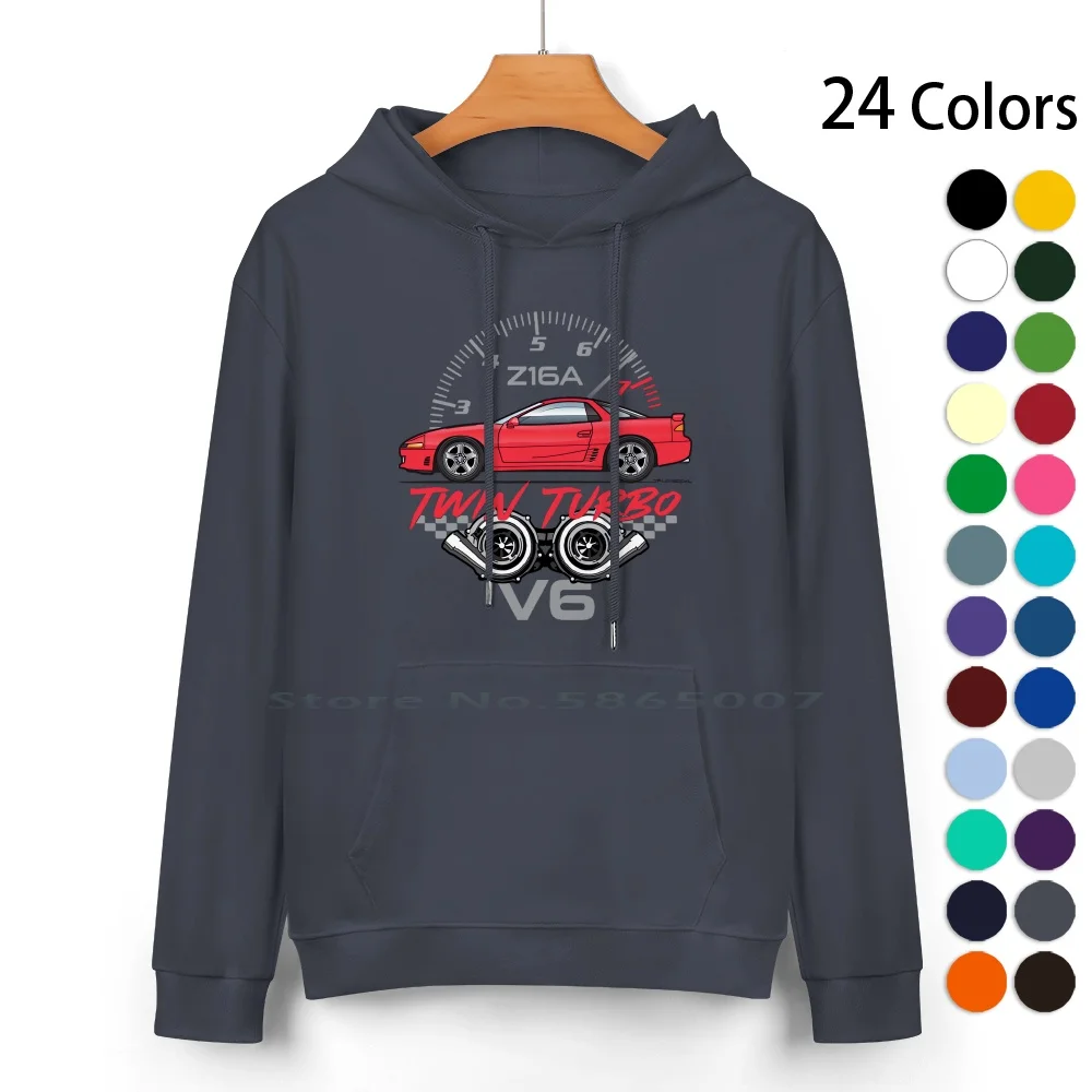 

Twin Turbo-Monza Red Pure Cotton Hoodie Sweater 24 Colors 1991 1992 1993 3000gt Gto Vr4 Twin Turbo Awd Jdm 100% Cotton Hooded