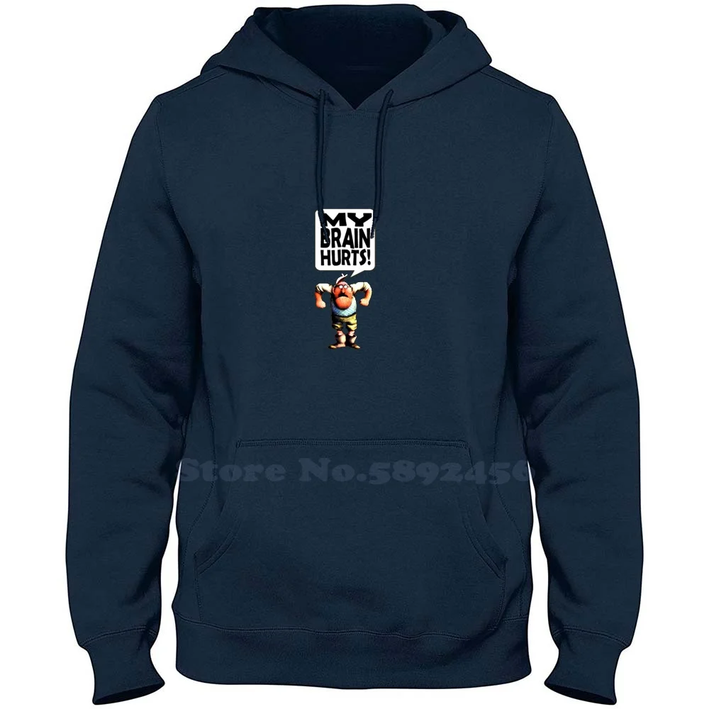 Mr Gumby-My Brain Hurts 100% Pure Cotton Hoodie Mr Gumby Flying Circus Retro Vintage 1960S 1970S British Comedy Brain Humor