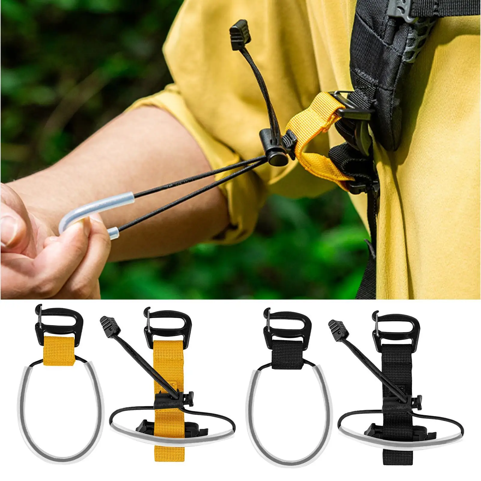 Camping Trekking Pole Holder Outdoor Walking Stick Strap Backpack Accessories Elastic Cord Fixed Rope Gear For Hiking Climbing