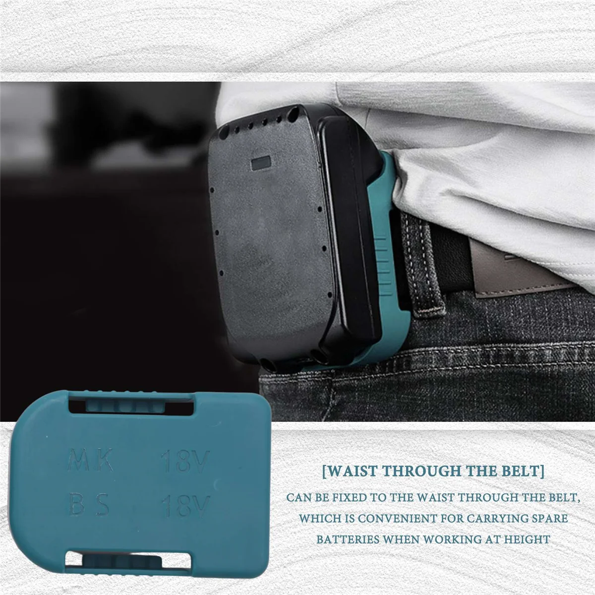 5Pcs Battery Storage Rack Battery Holder Case for Makita 18V Fixing Devices(Blue)