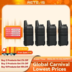 Retevis RT622 Mini Walkie Talkie 4 pezzi Walkie-talkie PMR446 FRS VOX Stazione radio bidirezionale portatile per ristorante Hotel