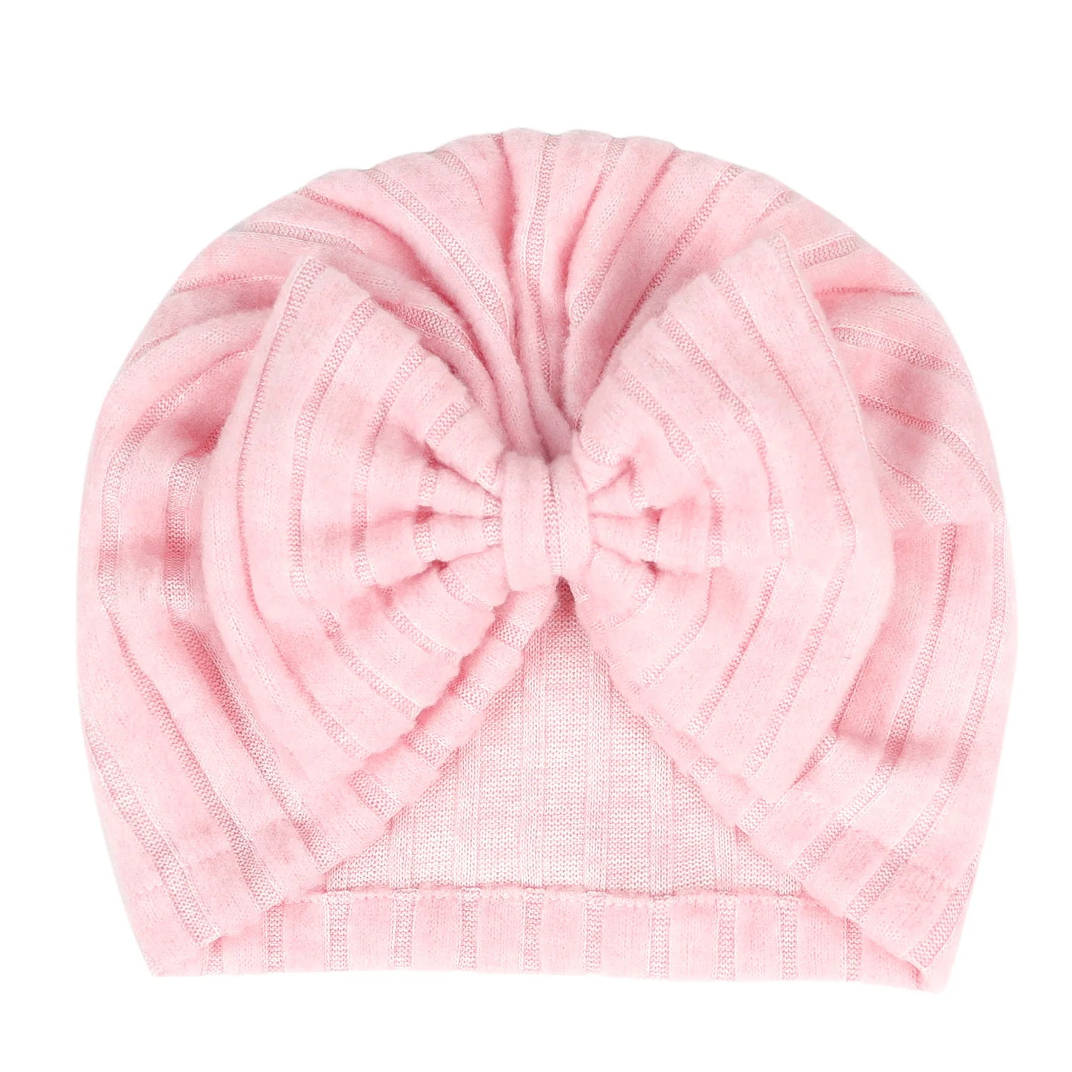 Solid Textured Knitted Turban Baby Hats Bow Topknot Caps for Newborn Boy Girl Toddler Hospital Headwraps Kids Hair Accessories