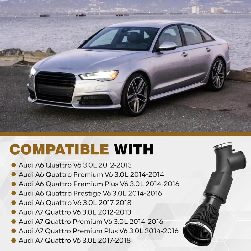 OEM 06E129615M,06E129615H Engine Air Filter Air Intake Pipe Hose For AUDI A6 S6 C7 A7 2012-2018,VW Phideon 2016-2023 V6 3.0T