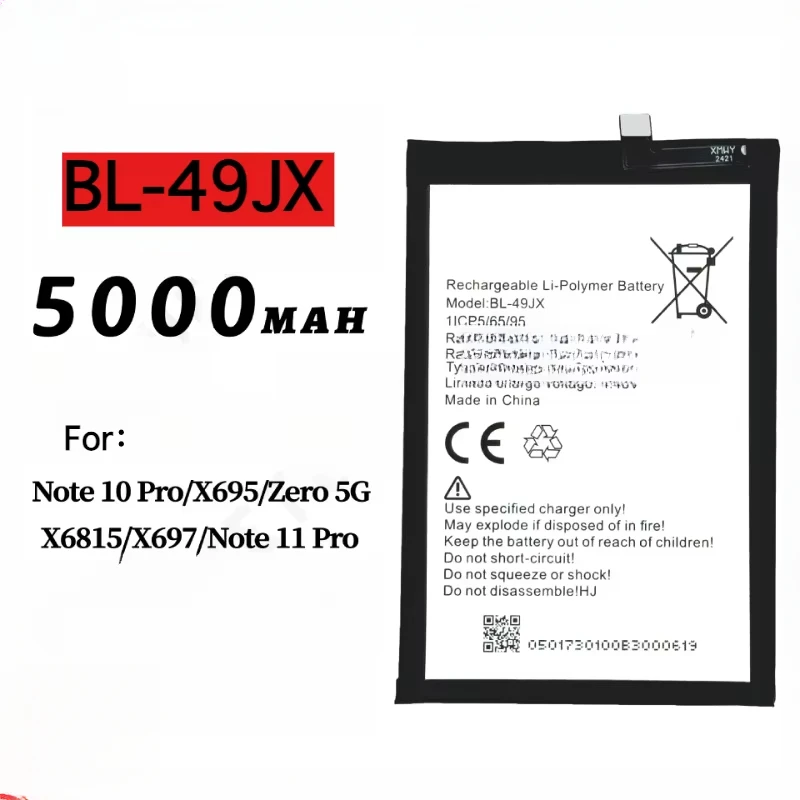ل انفينيكس نوت الساخن 12 X692 X669 8 8i 10 11 20S 59 30i برو الذكية 7 8 X6817 BL-49JX BL-51BX BL-49LX BL-49NX بطارية 5000/5200mAh