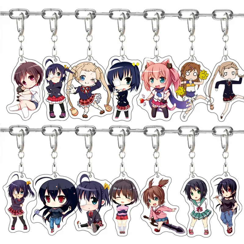 6CM Anime Chuunibyou Demo Koi ga Shitai! Keychain Charm Characters Acrylic key chain Ornament Accessories Goods Collection Gi