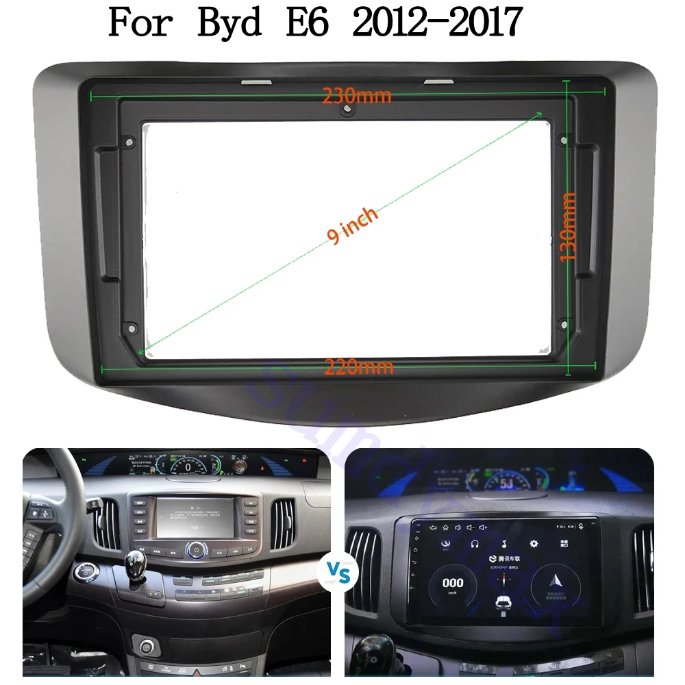 

9inch 2din car radio fascias For BYD E6 2012 2013 2014 2015 2016 2017 Car Radio Video Frame Dashboard Panel