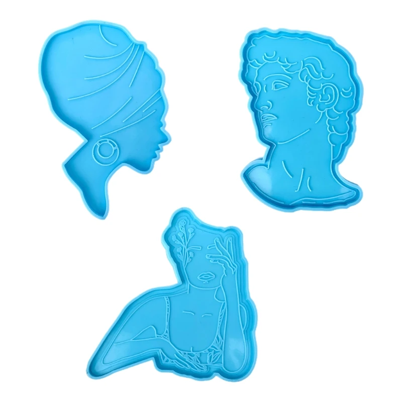 DIY Female for Head Shaped Epoxy Resin Mold Cup Mat Mug Pad Silicone Mou