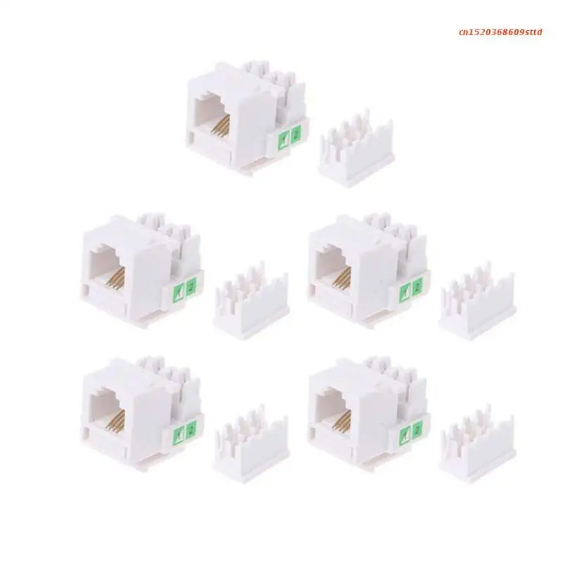 5 قطعة Rj11 Cat3 موصل مقبس وحدة الهاتف 4-سلك مهائي كابلات الاتصالات صوت كيستون جاك 6p4c أداة خالية