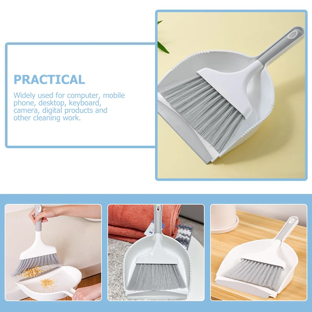

Cleaning Brushes Small Broom and Dustpan Desktop Mini Tabletop Computer Duster Portable Plastic