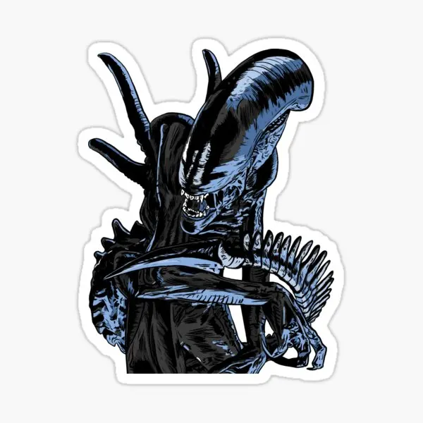 Xenomorph-家庭用のかわいいプリント背景壁の装飾、バンパー、ラップトップ、リビングルーム、車、ウォーターボトル用のステッカー、5個