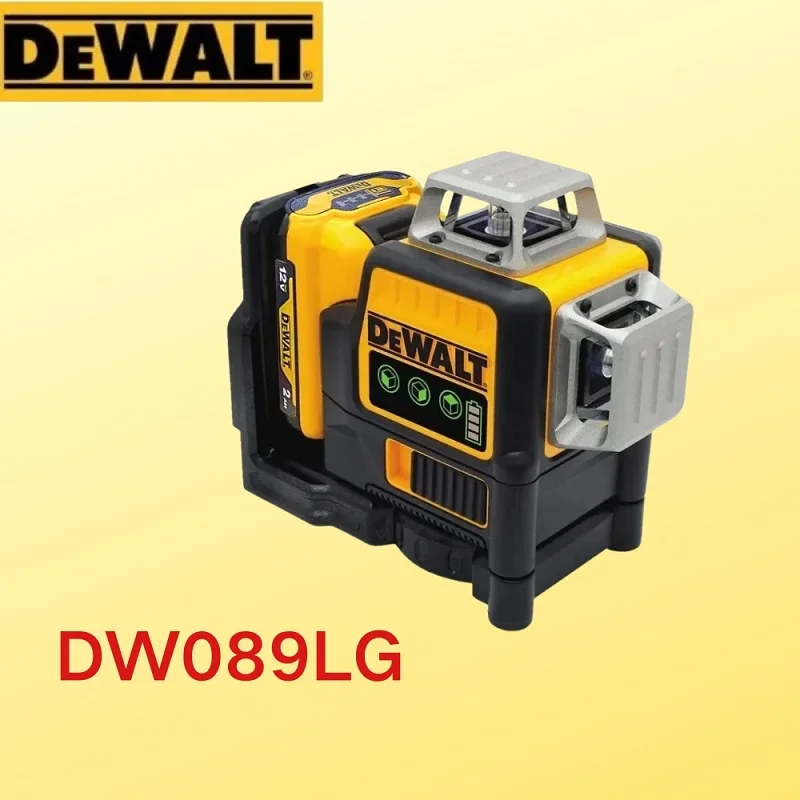 Dewalt 3 Sides*360 Degree Vertical 12 Lines Laser Level Horizontal Green Light Level Meter Outdoor For 20V Recharging Battery