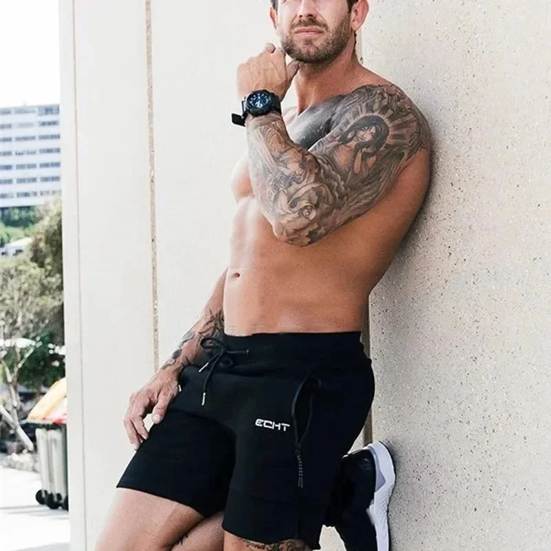 Lässige Herren-Shorts, Sommer-Shorts, atmungsaktiv, bedruckt, zum Laufen, Sport, Reißverschlusstasche, Mesh-Shorts, Herren-Shorts mit elastischem Kordelzug