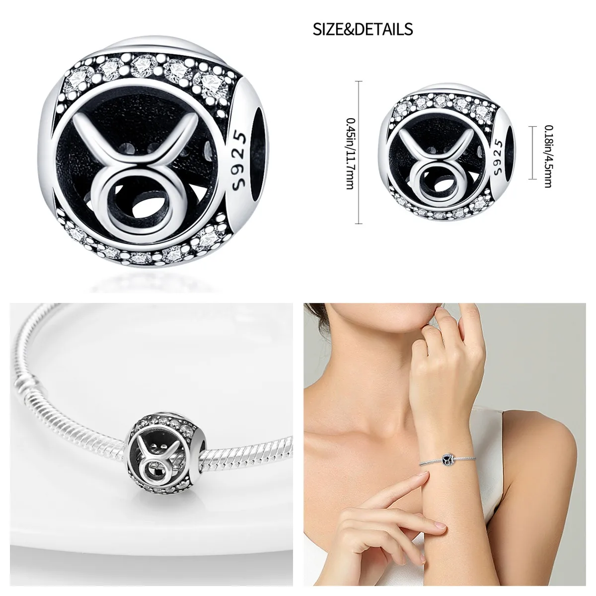 Fit Pandora 925 Silver Plate Original Bracelet Twelve Constellations Series Charm For Women Jewelry DIY Beads  New Items