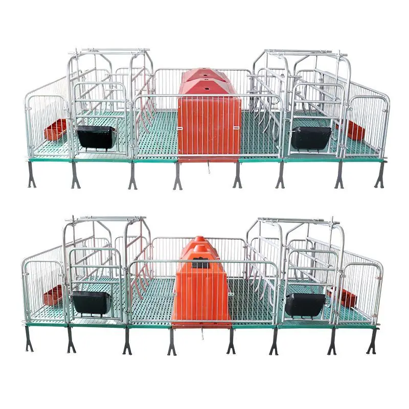 

Hot-dip galvanized thickened double-body, complete set of sow birthing beds for pig production and protection