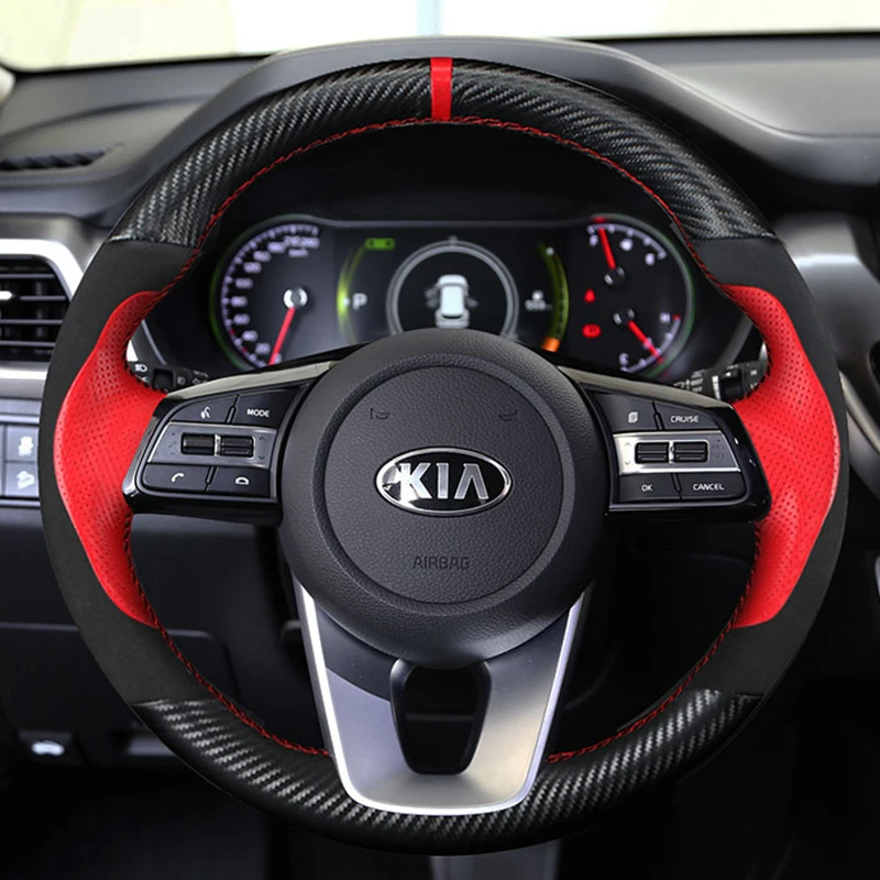 Custom DIY Car Steering Wheel Braid Cover 100% Fit For Kia K5 Optima 2018 2019 Sportage 3 2019 Forte Ceed Cee'd 2017 2018 2019