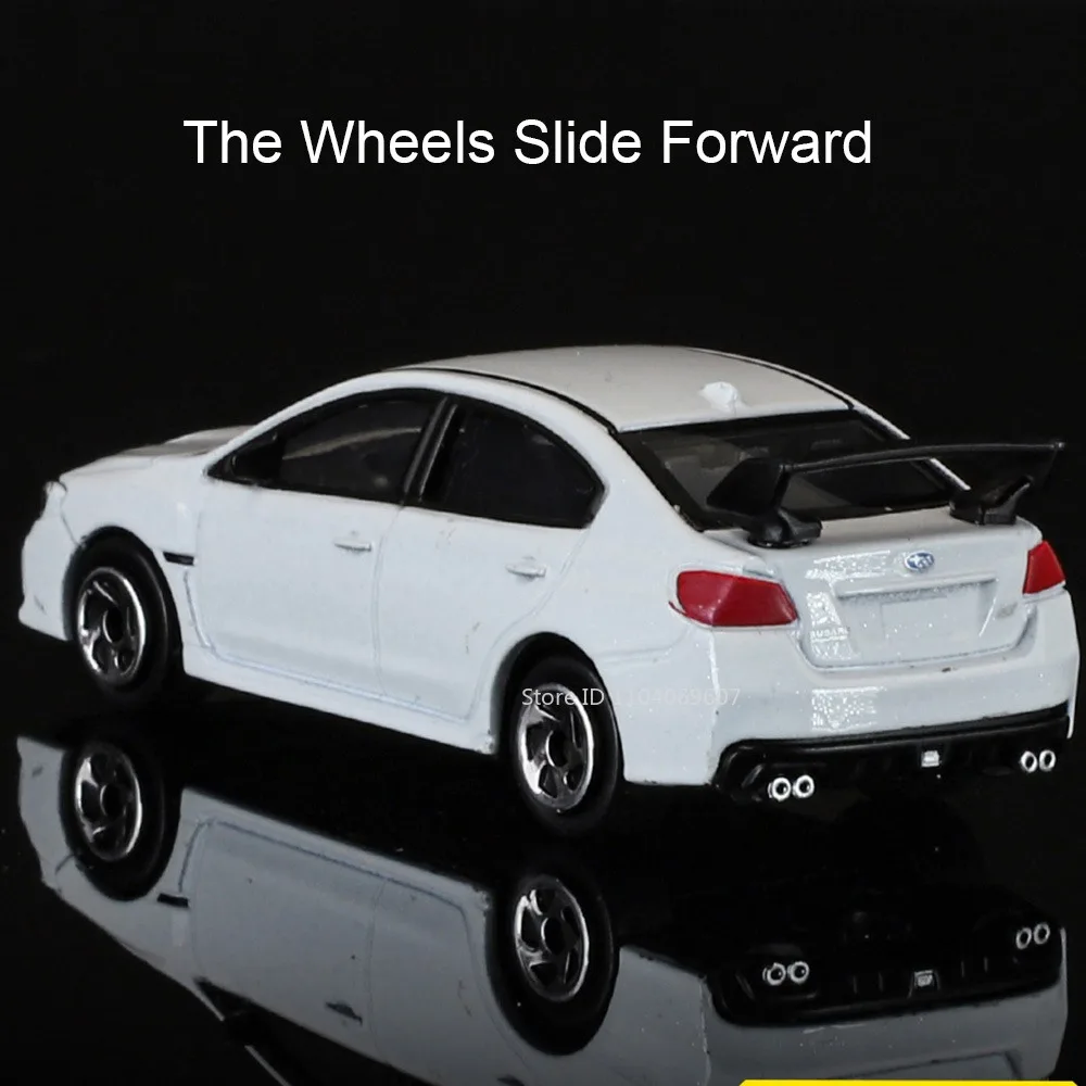 1:64 Subaru Impreza WRX STI Sportwagen Speelgoedmodellen Legering Diecast Schokabsorptie Slide Forward Mini Supercar Model voor Jongen Geschenken
