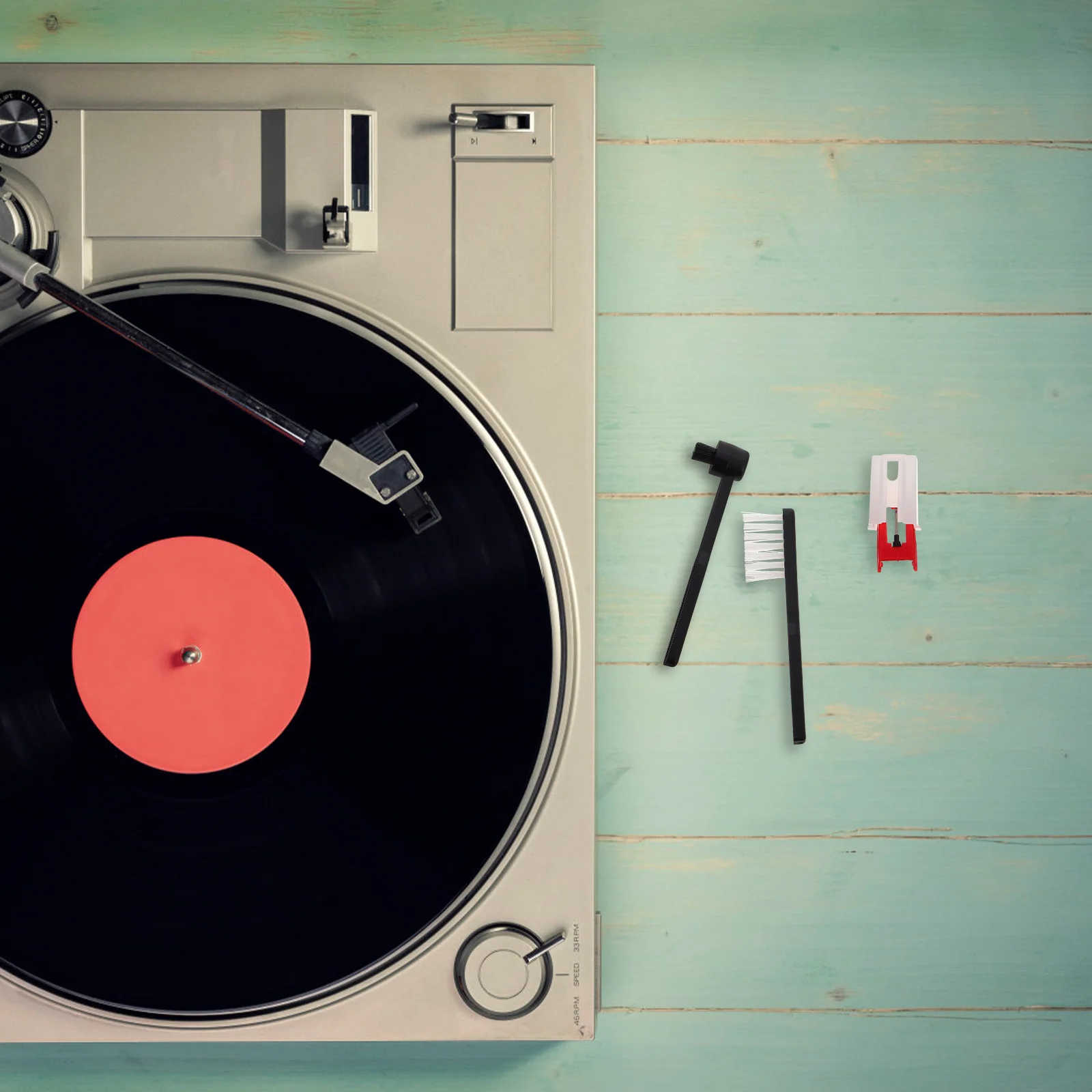 

1 Set Vinyl Record Cleaning Brush Stylus Cleaner For Turntable Maintenance High Fidelity Sound Anti Static Dust Removal Tool