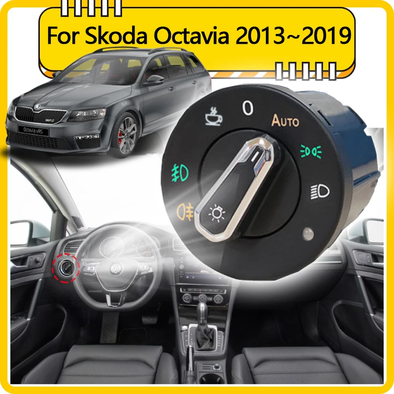 

Автоматический переключатель фар для Skoda Octavia 3 MK3 5E Octavia3 разведчик 2013 ~ 2019, новая версия, модифицированный обновленный автомобильный аксессуар