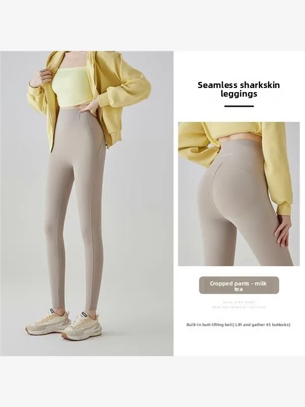 Faionable calças de yoga de cintura alta ajuste fino feminino ao ar livre wear primavera verão tecido fino esporte fitn yoga calças