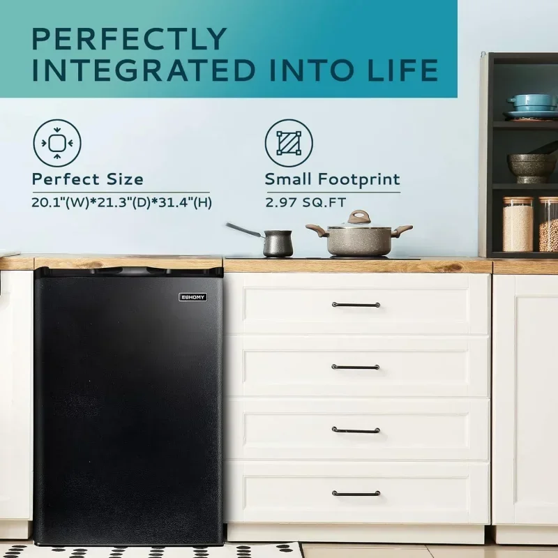 QWEuhomy Upright 3.0 Cubic Feet,Single Door Compact Mini Freezer with Reversible Door,Small freezer for Home/Dorm/Apartment/Offi