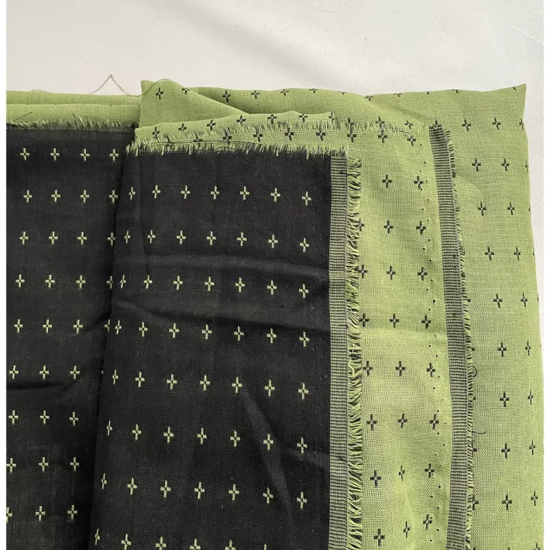 

Green woven double-sided double-layer cotton fabric for blouse dress hairband DIY fabric