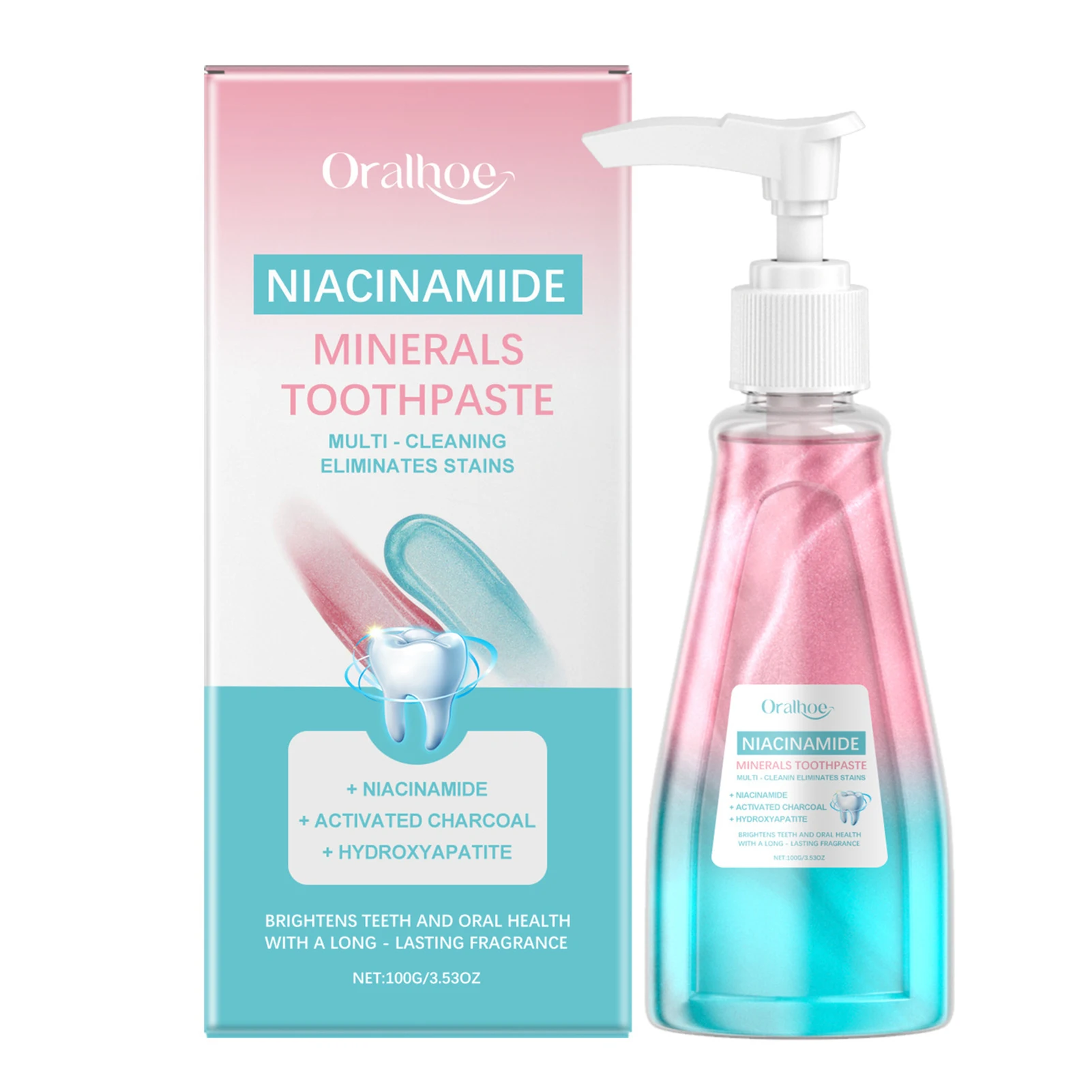 

100g Niacinamide Toothpaste, Intenses Stain Whitening Tooth Paste Refreshing Breath Teeth Whitener,Dentifrice Blanchissant