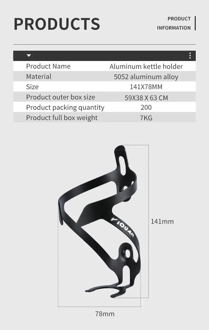 ESLNF Aluminium-Legierung Fahrrad-Trinkflaschenhalter Mountainbike-Flaschenhalter MTB Fahrradflaschenhalter – Detail 2