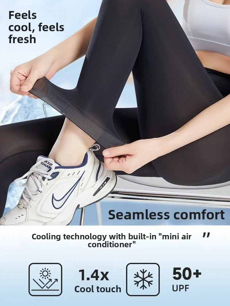 กางเกงโยคะเอวสูงผ้ายืดบางเฉียบ กระชับสัดส่วน ยกกระชับสะโพก ขายาว ผ้าไนลอนผสมสแปนเด็กซ์ สำหรับผู้หญิง ใส่ได้ในฤดูร้อน