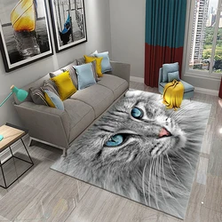 3D Lovely Cat Carpet Rug for Living Room Bedroom Sofa Doormat Decoration Kids Play Non-slip Floor Mat Bathroom Non-slip Carpet