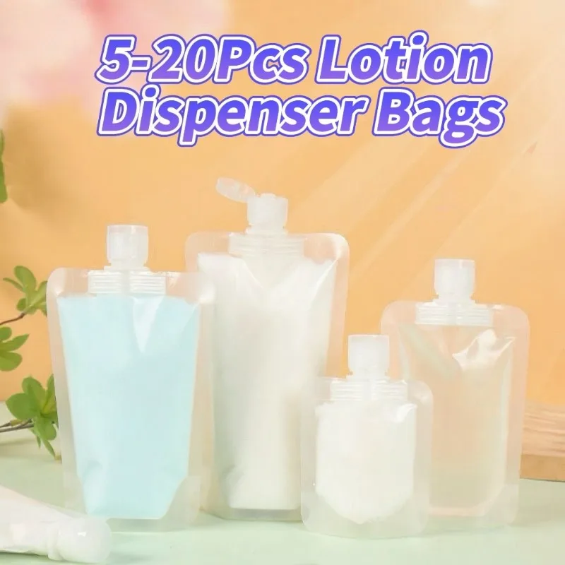 5-20 stücke Tragbare Spender Tasche Flüssigkeit Lotion Reise Verpackung Wiederverwendbare Auslaufsicher Shampoo Kosmetische Reinigung Creme Container