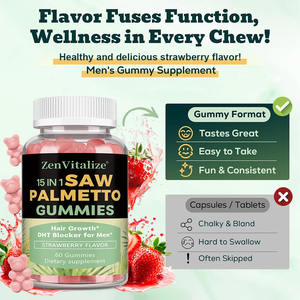 Saw Palmetto Gummies for Men, - Health Wellness Gummies 评论和价格