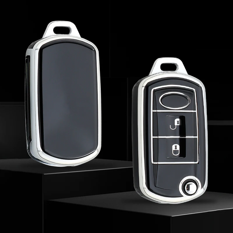 2 Buttons Soft TPU Car Flip Key Case Cover Shell For Land Rover Range Rover Sport LR3 Discovery 3 Portected Fob Bag Accessories