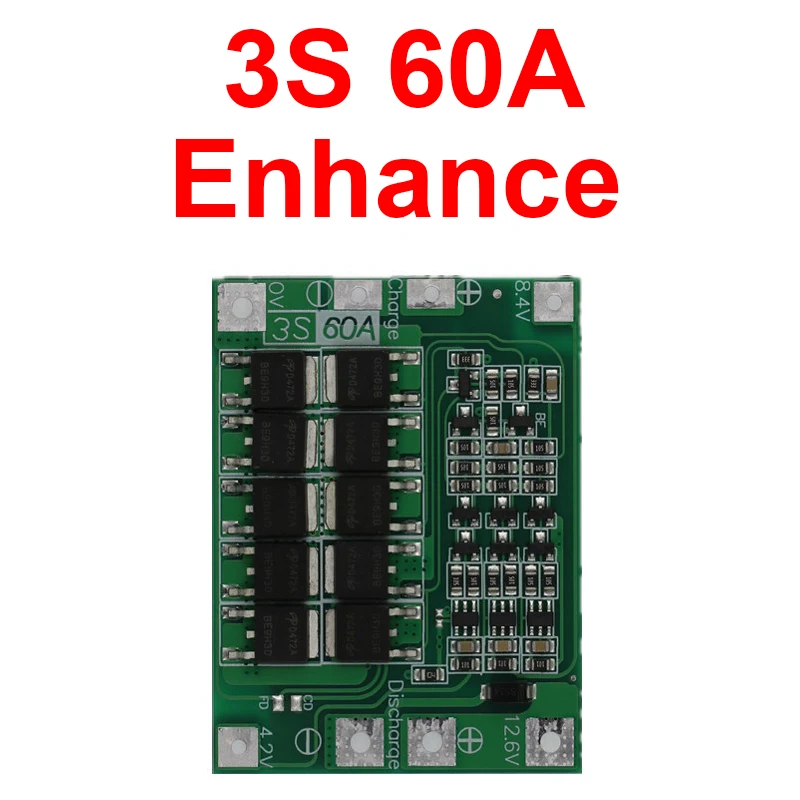 3S 4S 40A 60A Li-ion Lithium Battery Charger Protection Board 18650 BMS For Drill Motor 11.1V 12.6V/14.8V 16.8V Enhance Balance