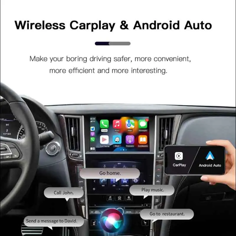 Car Wireless CarPlay For Infiniti 7inch Q50 Q60 QX50 QX60 QX70 QX80 Q70 G25 Android Auto Car Play Interface MirrorLink Airplay