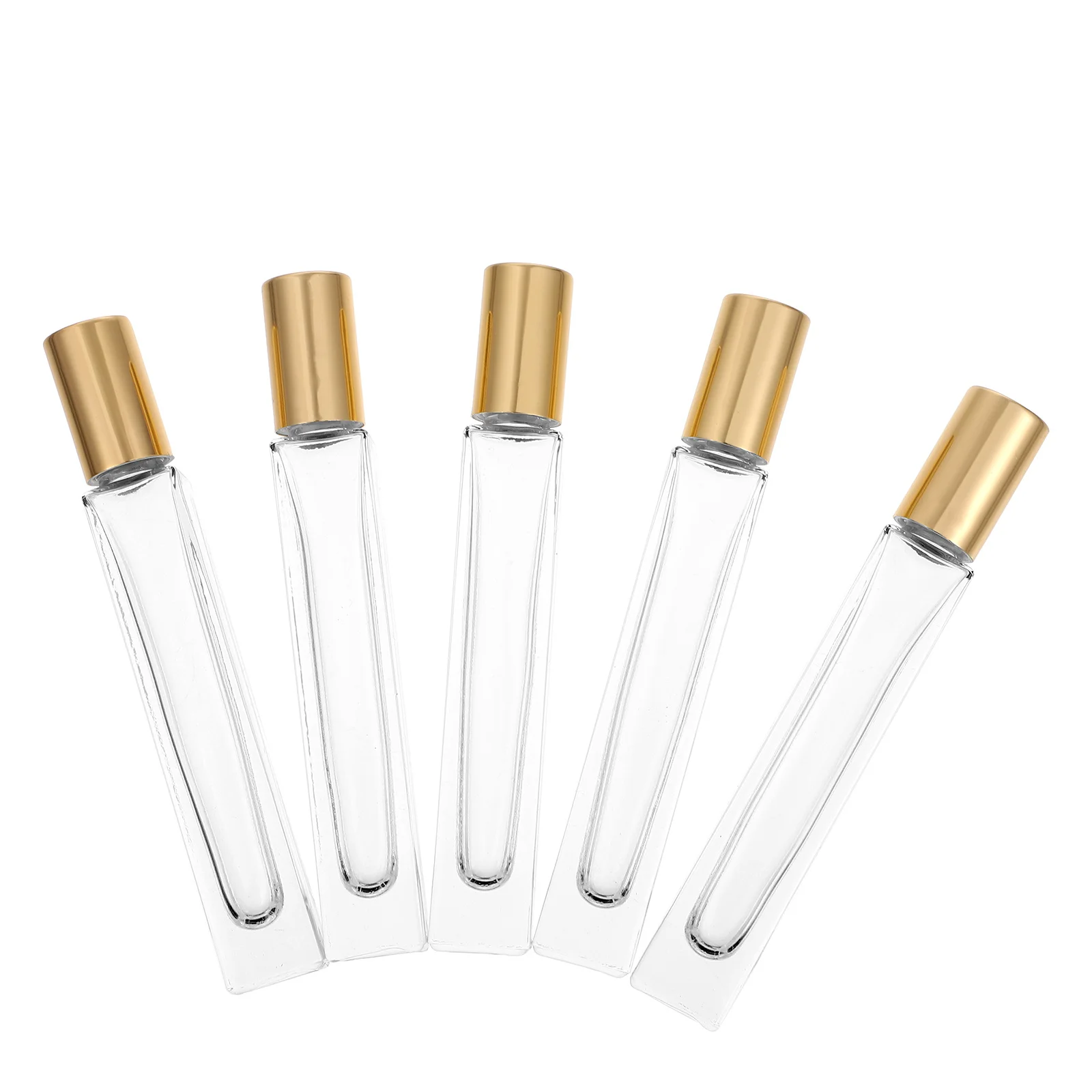 5Pcs Glass Essential Oil Roll-on Bottles 10Ml Leakproof Clear Refillable Perfume Roller Ball Bottles Perfume Bottle Kit