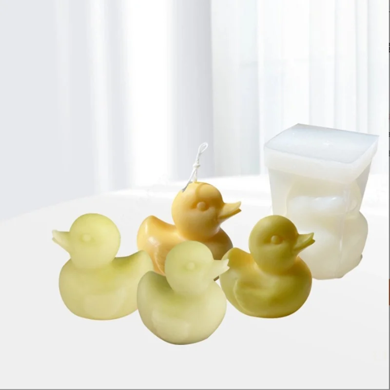 

[YU]3D Little Yellow Duck Candle Silicone Mold DIY Duck Crystal Epoxy Resin Mould Animal Candle Making Tools Soap Ice Cream Mold